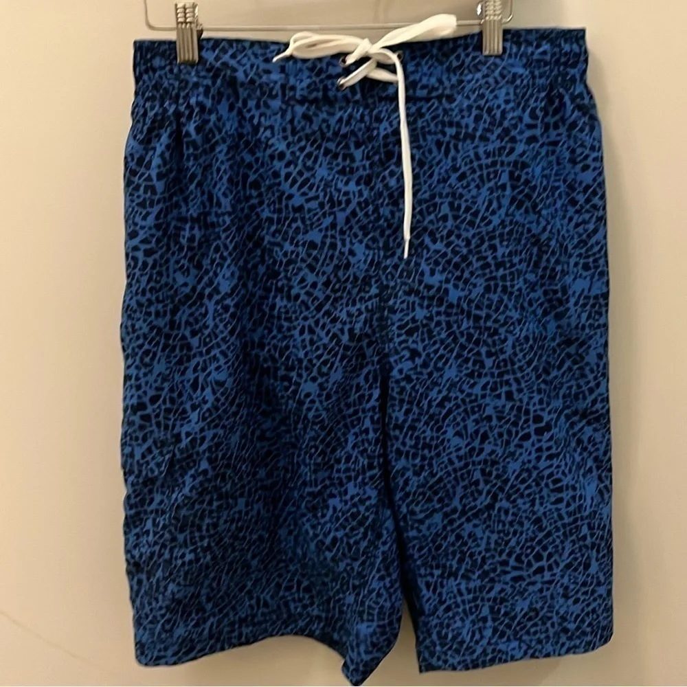 Coolibar Men’s Swim Trunks Sun Protection UPF 50+ Shatter Blue Black Size XL